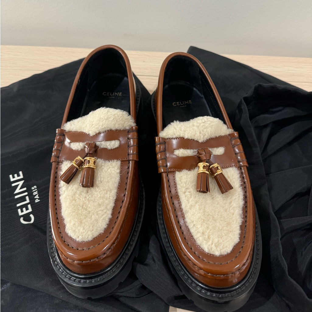 Celine Brown And Cream Women's Loafers